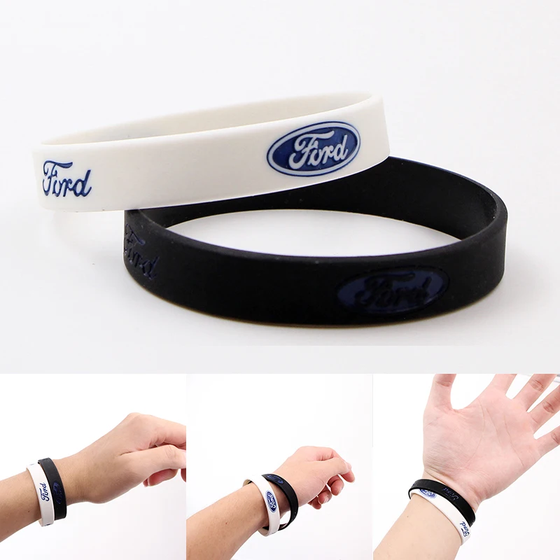 

1PCS Car Badge Silicone Bracelet Wristband Men's and Women's Universal for Fords Mk2 Mk3 Mk4 Mk5 Mk7 Fiesta FOCUS 2 3 4 5