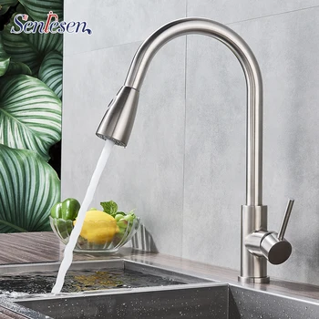 Senlesen Brushed Nickle Kitchen Faucet Pull Out Kitchen Tap Two Water Outlet Modes Single Handle Deck Mounted Water Mixer Taps
Senlesen Brushed Nickle Kitchen Faucet Pull Out Kitchen Tap Two Water Outlet Modes Single Handle Deck Mounted Water Mixer Taps