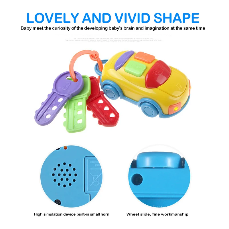 Baby Musical Car Key Toy Rattle Smart RC Remote Control Voices Pretend Play Early Educational Colorful Safe And Non-toxic Toys
Baby Musical Car Key Toy Rattle Smart RC Remote Control Voices Pretend Play Early Educational Colorful Safe And Non-toxic Toys