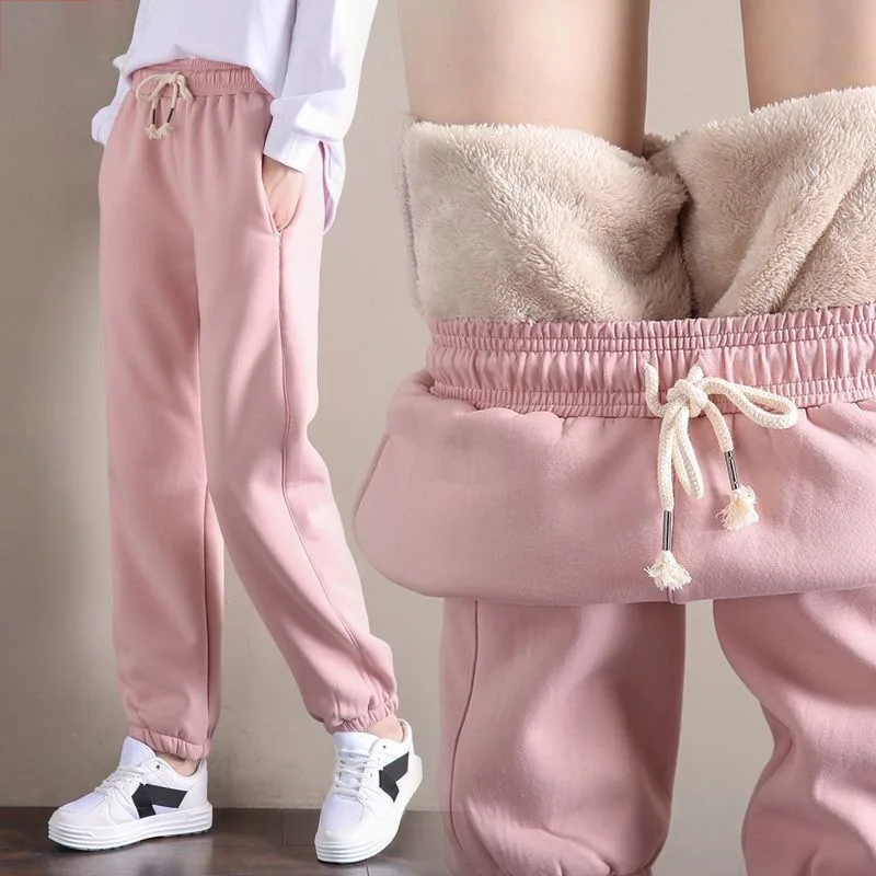 Winter Warm Sweatpants Women Pants Loose Solid Thicken Harem Trousers Vintage Unisex Velvet High Quality Womens Students Pants 
Winter Warm Sweatpants Women Pants Loose Solid Thicken Harem Trousers Vintage Unisex Velvet High Quality Womens Students Pants