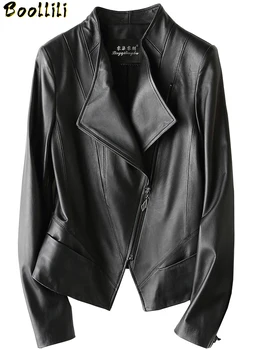 Boollili Real Genuine Leather Jacket Women Sheepskin Coat Slim Fit Spring Autumn Short Motorcycle Jacket Women 
Boollili Real Genuine Leather Jacket Women Sheepskin Coat Slim Fit Spring Autumn Short Motorcycle Jacket Women