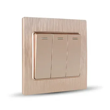 Switch socket champagne brushed purple wall switch triple panel three open single control
Switch socket champagne brushed purple wall switch triple panel three open single control