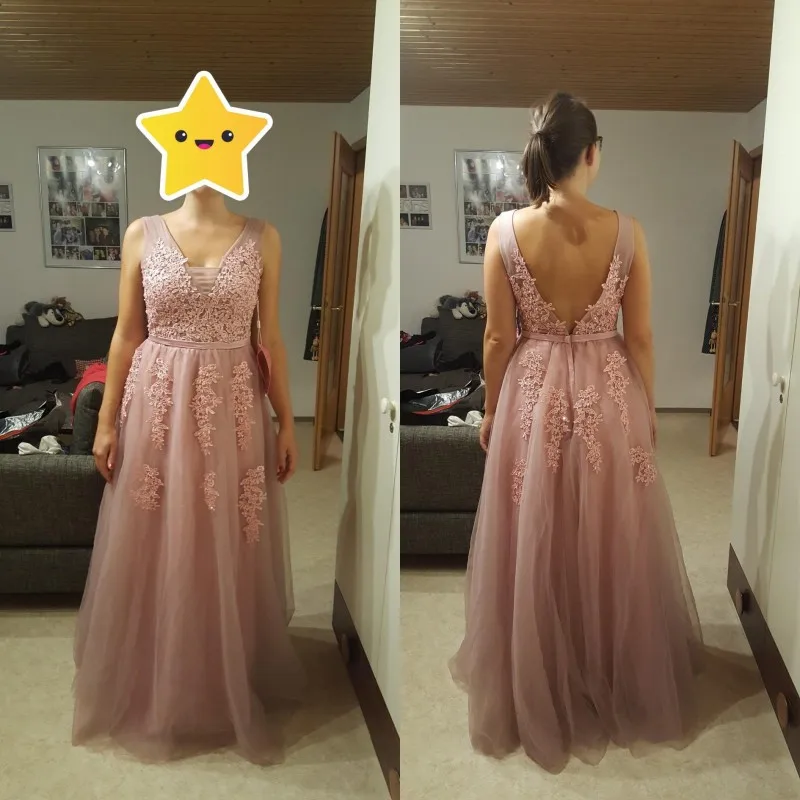 Real Customer Photo Pink Tulle Long Prom Dresses 2019 In Stock A line Prom Gown V Neck Sleeveless vestidos de gala
Real Customer Photo Pink Tulle Long Prom Dresses 2019 In Stock A line Prom Gown V Neck Sleeveless vestidos de gala