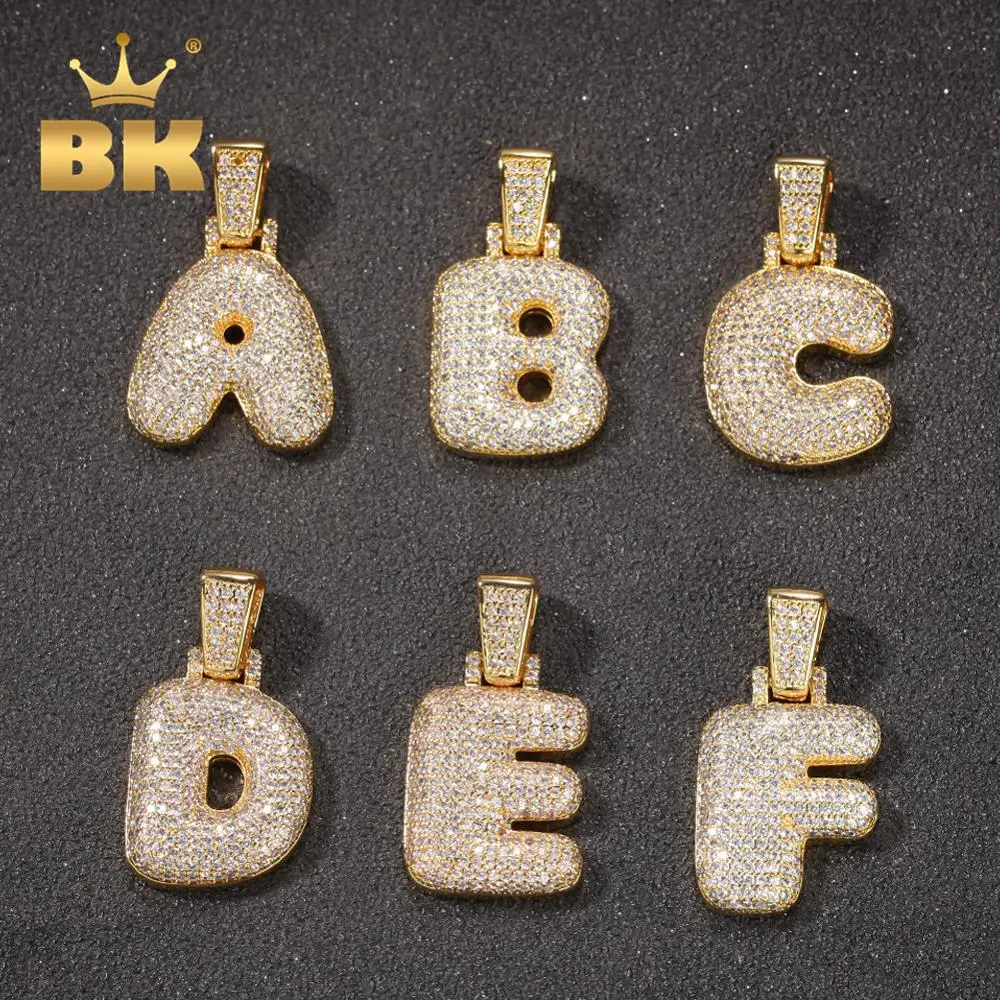 

Cute 26 English Word Letters Pendant A-Z Necklaces Bubble Initial Letters Single Word Cubic CZ Hiphop Jewelry Fashion Gifts