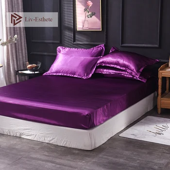 Liv-Esthete Wholesale Luxury 100% Satin Silk Purple Fitted Sheet Silky Mattress Cover Queen King Bed Sheets For Women Men 1pcs
Liv-Esthete Wholesale Luxury 100% Satin Silk Purple Fitted Sheet Silky Mattress Cover Queen King Bed Sheets For Women Men 1pcs