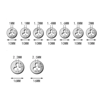 9pcs Carbide Steel Tap Threading Metric Mini Die Set Round Die Set M1 M1.1 M1.2 M1.4 M1.6 M1.8 M2.0 M2.2 M2.5 Thread Tools
9pcs Carbide Steel Tap Threading Metric Mini Die Set Round Die Set M1 M1.1 M1.2 M1.4 M1.6 M1.8 M2.0 M2.2 M2.5 Thread Tools