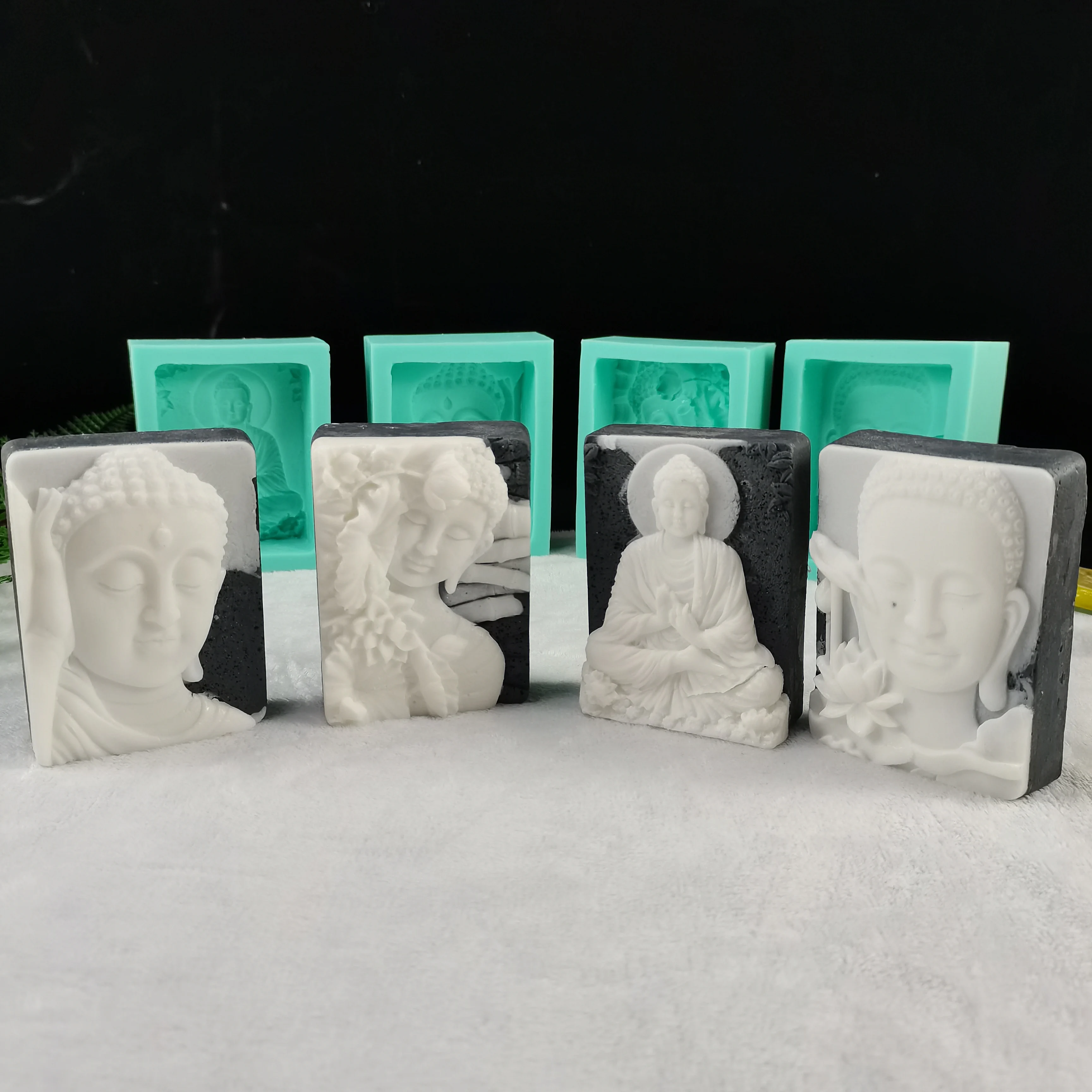 

3D Buddha Shape Soap Bar Silicone Mold Resin Mould DIY Aromatherarpy Household Decoration Craft Molds Tools