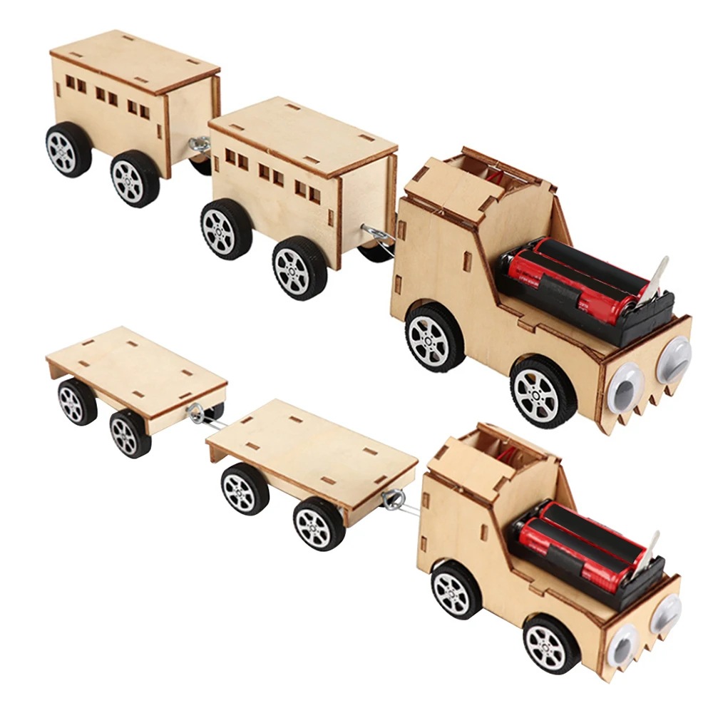 Creative Wooden 3 Sections Small Train Diy Puzzle Electric Toy Simple Physical Science Experiment Toy Vehicles For Children Kids
Creative Wooden 3 Sections Small Train Diy Puzzle Electric Toy Simple Physical Science Experiment Toy Vehicles For Children Kids