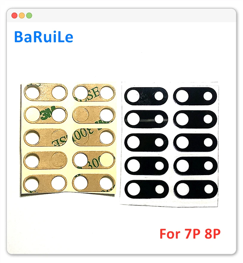 Объектив задней камеры BaRuiLe для iPhone 7 7P 8 Plus 7G 8G стеклянная крышка с наклейкой 3M