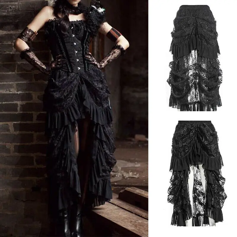 New Women Retro Victorian Lace Up Steampunk Gothic Goth Punk Long Skirt Ruffle Dress
New Women Retro Victorian Lace Up Steampunk Gothic Goth Punk Long Skirt Ruffle Dress