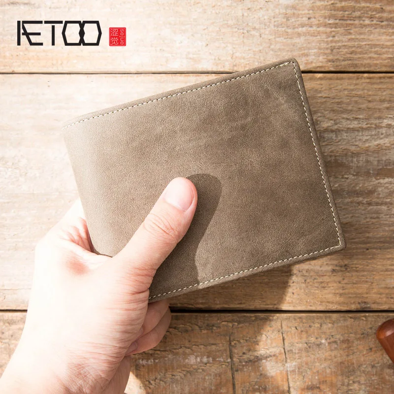 AETOO Do old handmade leather wallet, men's multi-functional cross-sectional wallet, young retro head layer leather leather clip
AETOO Do old handmade leather wallet, men's multi-functional cross-sectional wallet, young retro head layer leather leather clip