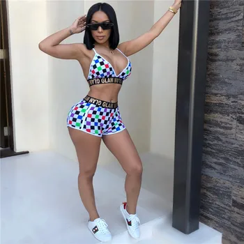 Plaid Sexy Tracksuit 2 Piece Set Women Crop Top and Shorts Beach Outfits 2020 Summer Sport Club Wear Checkerboard Short Sets
Plaid Sexy Tracksuit 2 Piece Set Women Crop Top and Shorts Beach Outfits 2020 Summer Sport Club Wear Checkerboard Short Sets