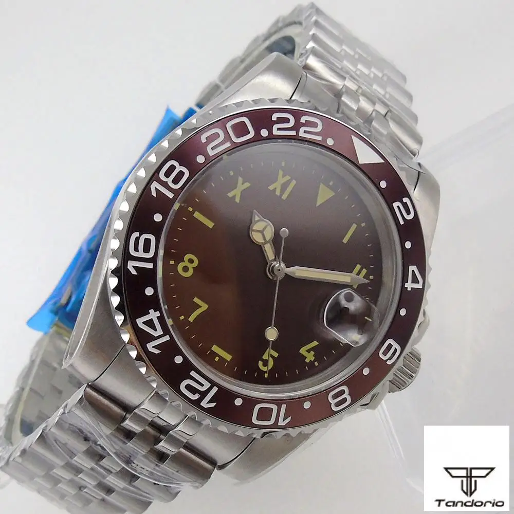 Bliger 40mm Brown Face Sapphire Men's Automatic Watch Japan Miyota 8215 Movement California Dial Jubilee Bracelet Ceramic Insert
Bliger 40mm Brown Face Sapphire Men's Automatic Watch Japan Miyota 8215 Movement California Dial Jubilee Bracelet Ceramic Insert