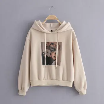 2019 Women fashion beauty picture print casual hooded fleece sweatershirts ladies long sleeve leisure hoodies autumn tops H081 
2019 Women fashion beauty picture print casual hooded fleece sweatershirts ladies long sleeve leisure hoodies autumn tops H081