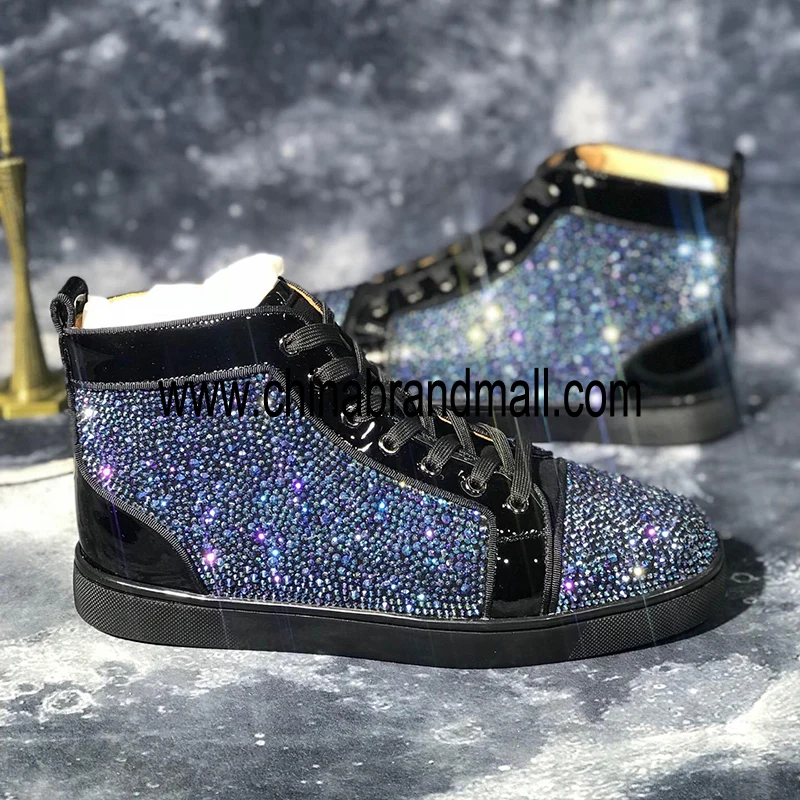 Glitter Leather Brand Men Shoes Luxury Bling Bling Red Bottom Rhinestones Sneakers For Men Lace Up Loafers High Quality Shoes 
Glitter Leather Brand Men Shoes Luxury Bling Bling Red Bottom Rhinestones Sneakers For Men Lace Up Loafers High Quality Shoes