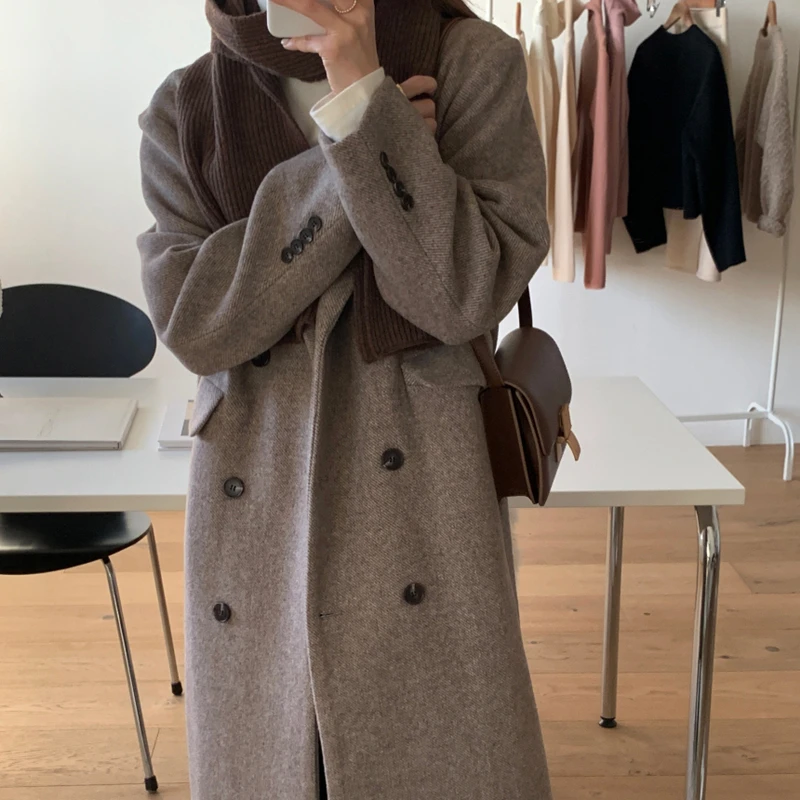 Women Elegant Long Sleeve Wool Blends Coats Office Wear Chic Outerwear Ladies Drop Overcoat Woolen Coats 2021
Women Elegant Long Sleeve Wool Blends Coats Office Wear Chic Outerwear Ladies Drop Overcoat Woolen Coats 2021