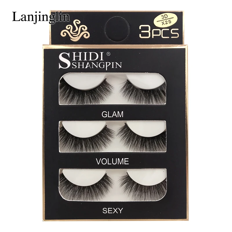 Faux Cils 3 Pairs False Eyelashes Soft Natural Long Wispy Fluffy 3D Mink Lashes Handmade Makeup Tool Extension Fake Eye Lashes 41 H23dd22b033ee48abbbe6d68f3ffef6f8e