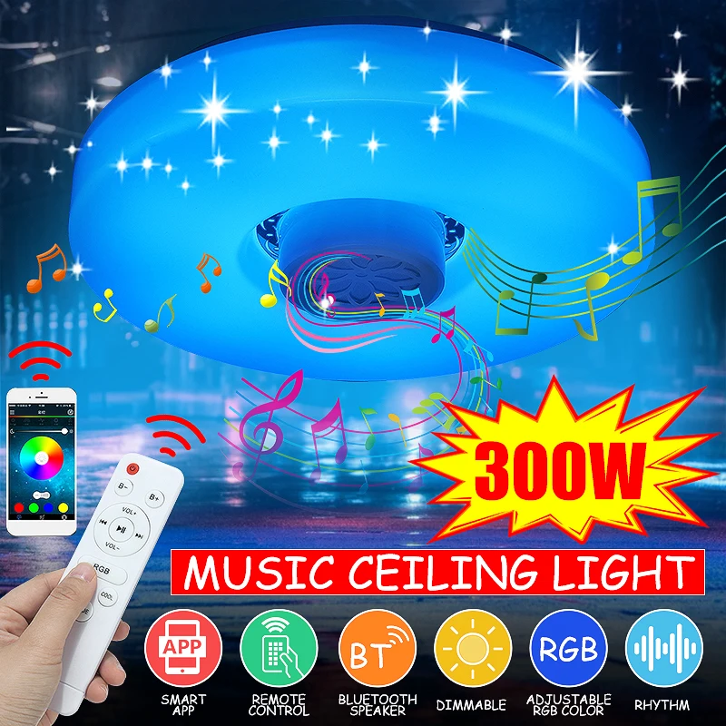 300W 34/40cm Modern RGB LED Ceiling Light Home Lighting APP bluetooth Music Light Bedroom Smart Ceiling Lamp With Remote Control
300W 34/40cm Modern RGB LED Ceiling Light Home Lighting APP bluetooth Music Light Bedroom Smart Ceiling Lamp With Remote Control