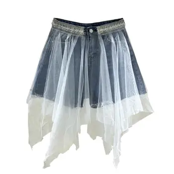 Irregular mesh stitching denim shorts female 2020 summer new heavy industry nail beads diamond high waist hot shorts r1007
Irregular mesh stitching denim shorts female 2020 summer new heavy industry nail beads diamond high waist hot shorts r1007