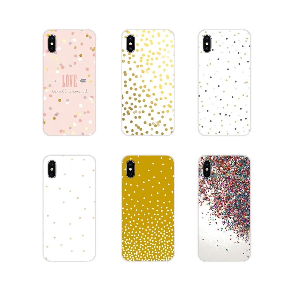 Фоточехол для Xiaomi Mi4 Mi5 Mi5S Mi6 Mi A1 A2 A3 5X 6X 8 CC 9 T Lite SE Pro Kawaii золотой конфетти точки обои |