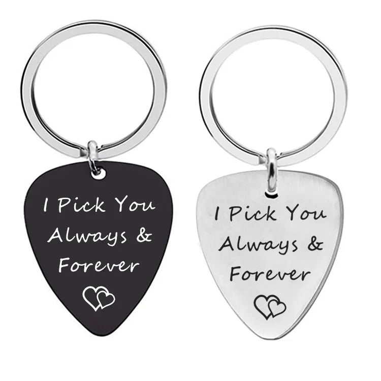 I Pick You Always Guitar кольцо для ключей из нержавеющей стали парный подарок горячая