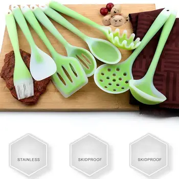 8 Pcs Kitchenware Silicone Heat Resistant Kitchen Cooking Utensils Non-Stick Soup Spoon Baking Tool Cooking Tool Sets
8 Pcs Kitchenware Silicone Heat Resistant Kitchen Cooking Utensils Non-Stick Soup Spoon Baking Tool Cooking Tool Sets