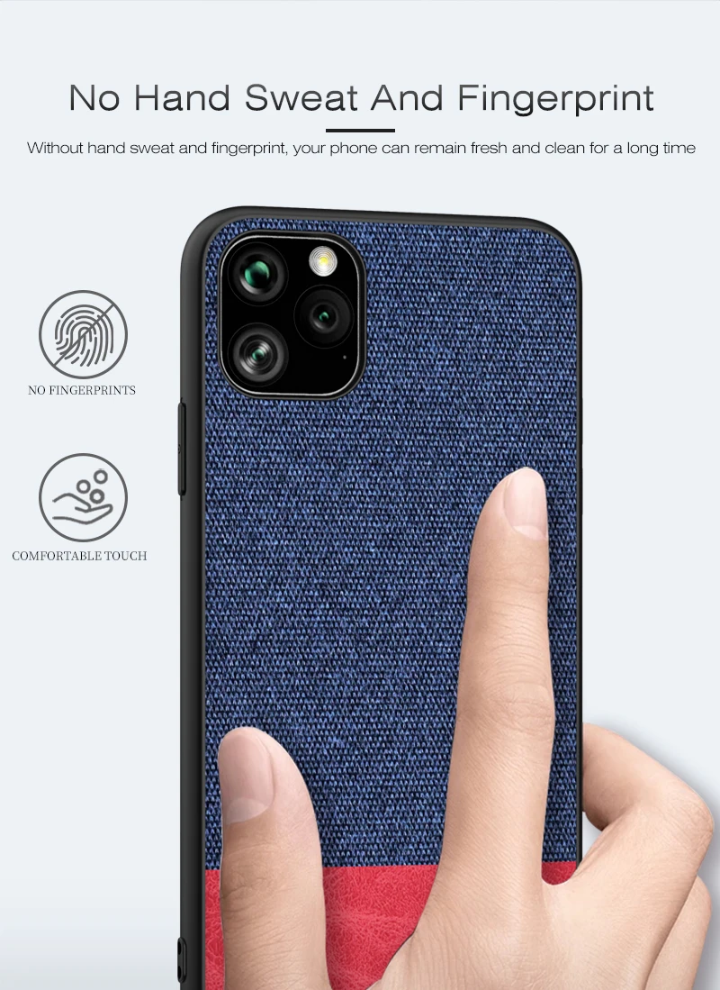 For iphone X XR XS Max 7 8 6 6s Plus Ultra Shockproof Back Cover Cloth Fabric Silicone Soft Edge Protect Case For 11 Pro Max For iphone X XR XS Max 7 8 6 6s Plus Ultra Shockproof Back Cover Cloth Fabric Silicone Soft Edge Protect Case For 11 Pro Max