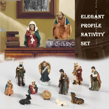 Elegant Profile Nativity Set, Includes Holy Family Resin Decorative Figures Toys for Gift Holy Statues Christmas Home Decoration
Elegant Profile Nativity Set, Includes Holy Family Resin Decorative Figures Toys for Gift Holy Statues Christmas Home Decoration