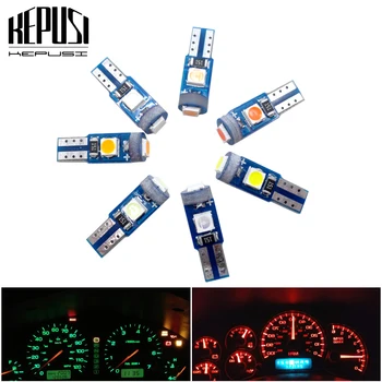 

10pcs T5 Super Bright LED 3SMD W3W W1.2W 70 73 74 79 85 LED Wedge Dashboard Gauge Lamp Auto Indicator Wedge Light 12V 3030 Chip