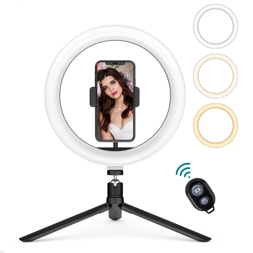 10.2in 26CM LED Selfie Ring Light Beauty Ring Lamp with Tripod Stand And Cell Phone Holder for Youtube Video Makeup Live Stream
10.2in 26CM LED Selfie Ring Light Beauty Ring Lamp with Tripod Stand And Cell Phone Holder for Youtube Video Makeup Live Stream