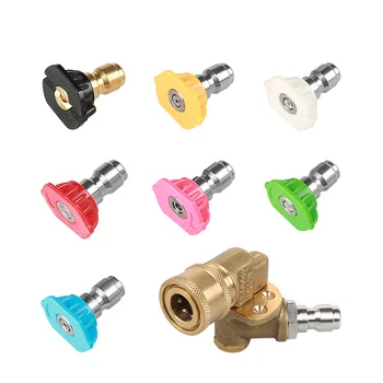 Quick Connecting Pivoting Coupler 120 Degree with 5 Angles and Safety Lock for Pressure Washer Spray Nozzle,1/4 Inch Plug
Quick Connecting Pivoting Coupler 120 Degree with 5 Angles and Safety Lock for Pressure Washer Spray Nozzle,1/4 Inch Plug
