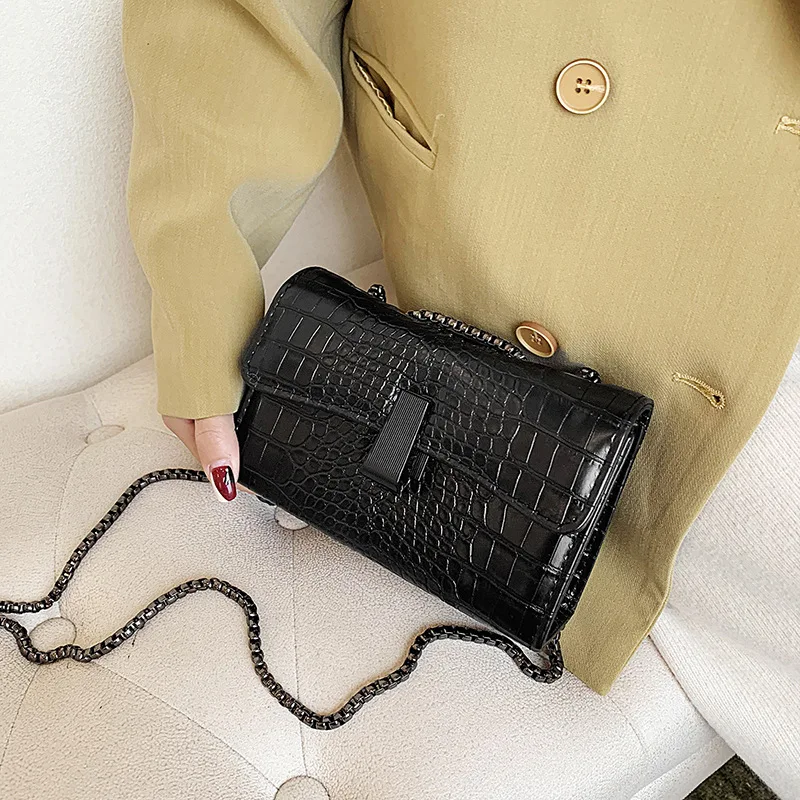 New Arrival Textured Bag Women's 2019 Winter New Style Hong Kong Style Fashion Crocodile Pattern Chain Bag Retro Shoulder Bag Fa
New Arrival Textured Bag Women's 2019 Winter New Style Hong Kong Style Fashion Crocodile Pattern Chain Bag Retro Shoulder Bag Fa