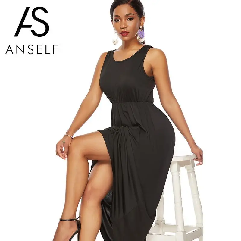 Black A-Line Drsess Women Summer Dress 2019 Solid O Neck Sleeveless Elastic Waist High-low Hem Evening Slim Party Dresses female
Black A-Line Drsess Women Summer Dress 2019 Solid O Neck Sleeveless Elastic Waist High-low Hem Evening Slim Party Dresses female