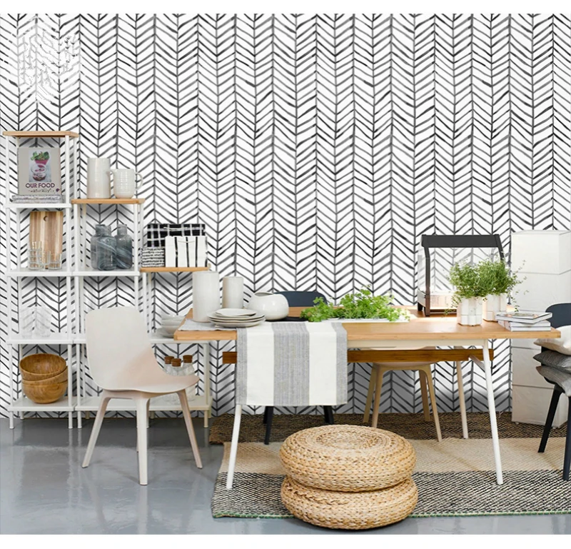 Papel pintado 3d impermeable grueso Panel de madera papel pintado para