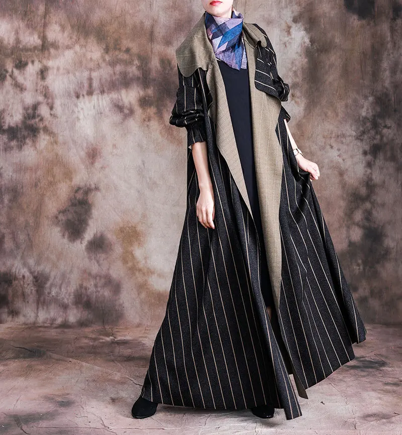 Women Autumn Stripe Trench Coat Ladies Loose Long Coat Outerwear 2019 Waisted Striped Turn Down Collar Overcoat Retro
Women Autumn Stripe Trench Coat Ladies Loose Long Coat Outerwear 2019 Waisted Striped Turn Down Collar Overcoat Retro