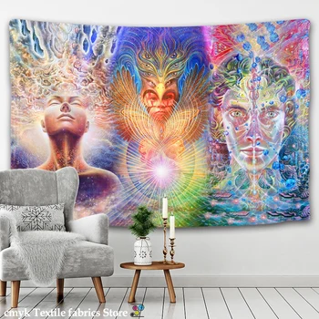 

Starry Night Galaxy Decor Psychedelic Tapestry Wall Hanging Indian Mandala Tapestry Hippie Chakra Tapestries Boho Wall Cloth