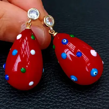 Red Sea Shell Pearl Teardrop Enamel Cz Dangle cubic zirconia micro pave Stud Earrings for women Wedding Party Jewelry Gift
Red Sea Shell Pearl Teardrop Enamel Cz Dangle cubic zirconia micro pave Stud Earrings for women Wedding Party Jewelry Gift