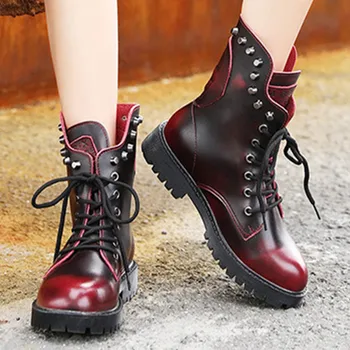 Boots Women High Quality Leather Shoes Autumn Fashion Short Boots Punk Personality Rivet Platform Boots Ladies Motorcycle Boots
Boots Women High Quality Leather Shoes Autumn Fashion Short Boots Punk Personality Rivet Platform Boots Ladies Motorcycle Boots