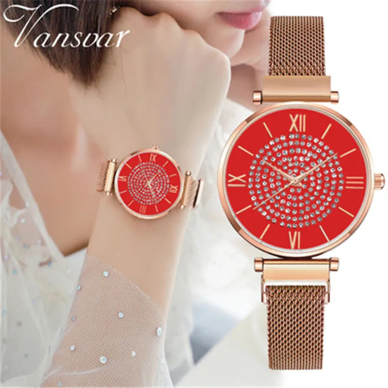 Montre Femme 2019 Luxury Brand Women Bracelet Watches Red Fashion Rhinestone Watch Ladies Crystal Quartz Magnetic Wrist Watch
Montre Femme 2019 Luxury Brand Women Bracelet Watches Red Fashion Rhinestone Watch Ladies Crystal Quartz Magnetic Wrist Watch