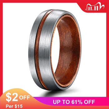 6mm Silver Color Vintage Style Wood Groove Wood Inner Design Titanium Ring For Women Matte Fashion Wedding Bands anillos mujer
6mm Silver Color Vintage Style Wood Groove Wood Inner Design Titanium Ring For Women Matte Fashion Wedding Bands anillos mujer