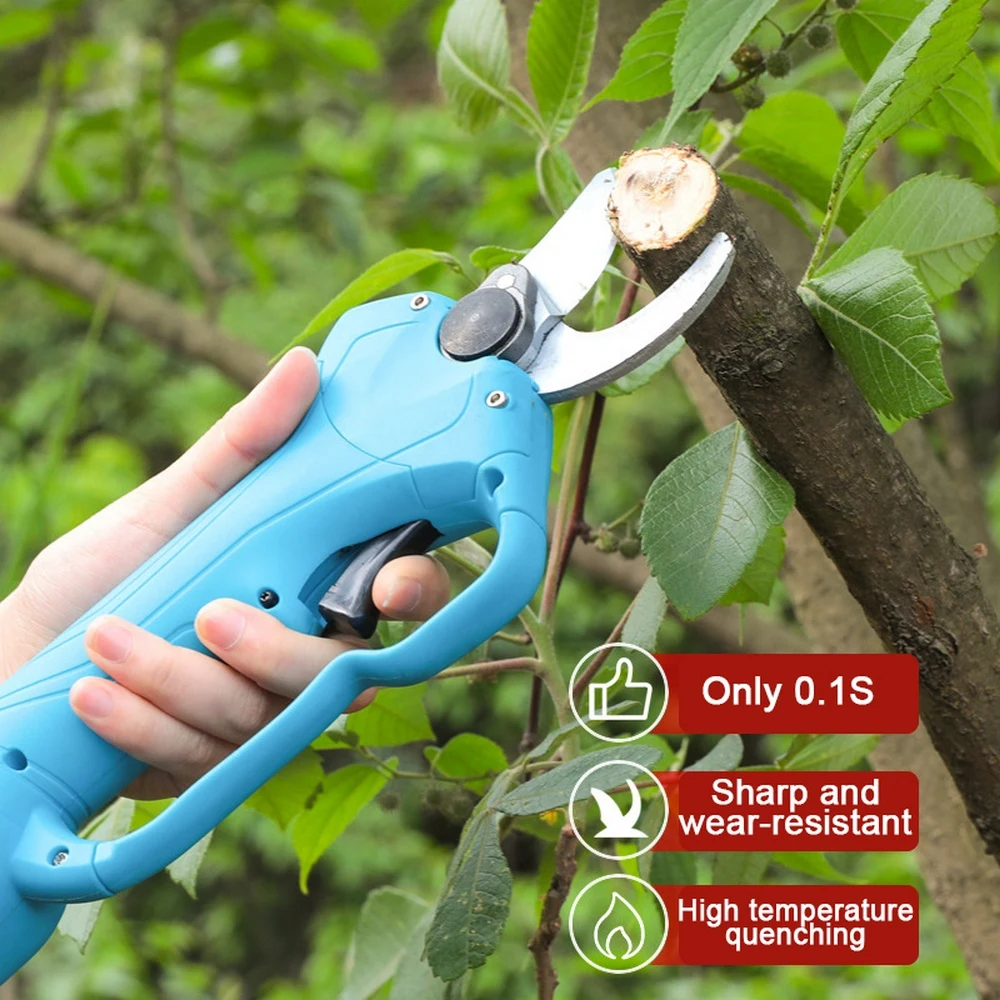 NEW Professional Cordless Pruner Electric Pruning Shears Tree Branch Pruner 0.8~1.1 Inch w/2 Rechargeable 16.8V Lithium Battery