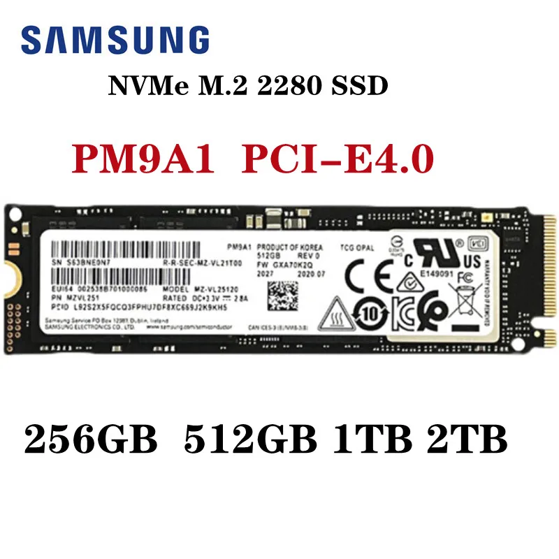 Фото Внутренний твердотельный накопитель SAMSUNG SSD M.2 2280 PM9A1 256 ГБ 512 NVMe PCIe4.0 для ноутбука и