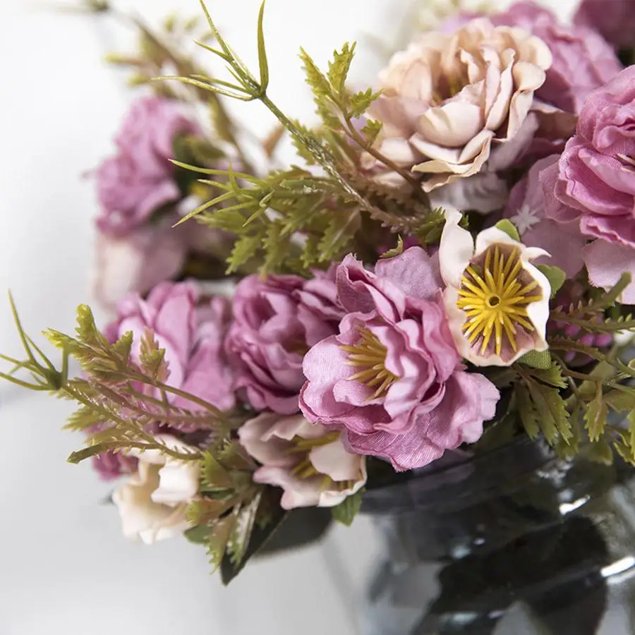 1pcretro peony decoration silk artificial flowers rose wedding