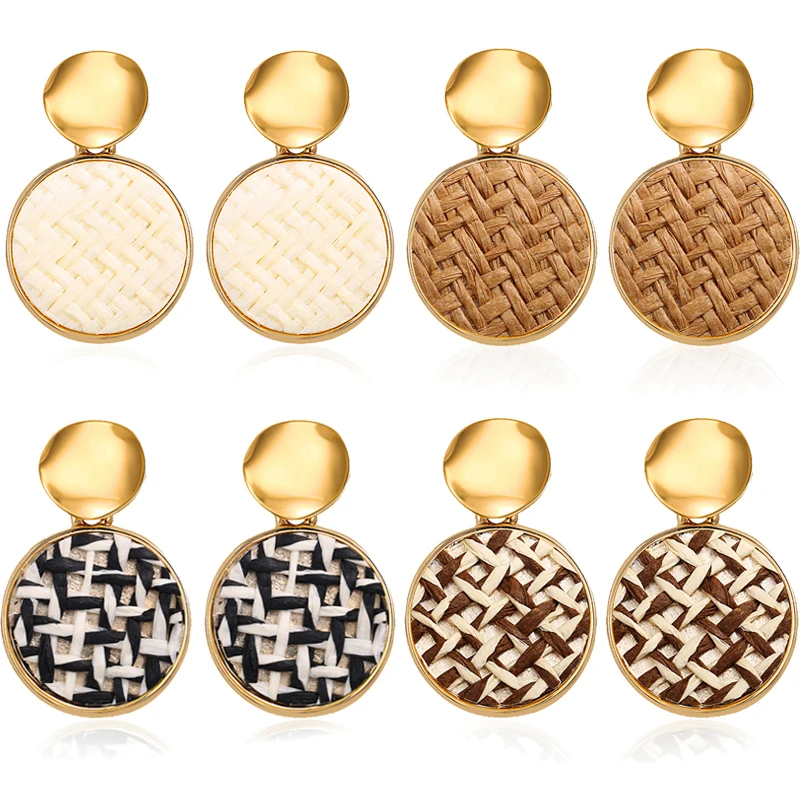 IF YOU New Geometric Braided Earrings Women Vintage Handmade Wooden Straw Weave Ratta Bohemia Round Dangle Earrings Jewelry 2019
IF YOU New Geometric Braided Earrings Women Vintage Handmade Wooden Straw Weave Ratta Bohemia Round Dangle Earrings Jewelry 2019