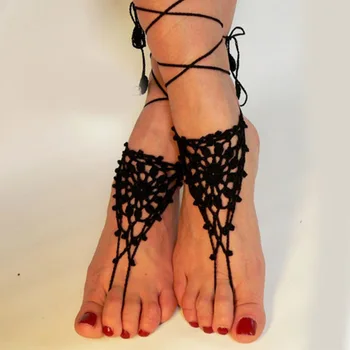 Black White Crochet Anklet Dance Accessories Barefoot Sandals Foot Jewelry Anklet Toe Hand Wedding Bridal Beach Anklet Chain
Black White Crochet Anklet Dance Accessories Barefoot Sandals Foot Jewelry Anklet Toe Hand Wedding Bridal Beach Anklet Chain