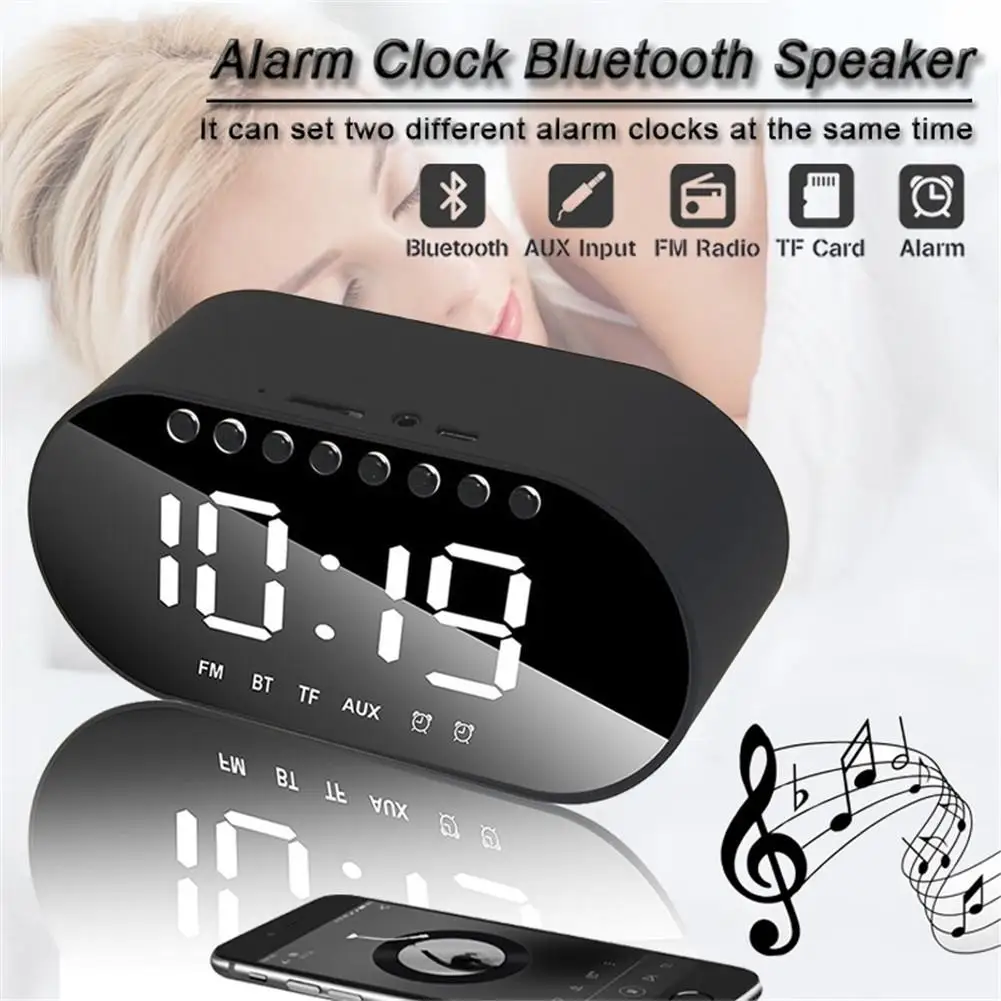 Alarm Clock Radio Home Digital Clock Wireless Bluetooth Speakers Support Dual Alarm Clock/FM Radio/AUX-in/TF Card/Flash Drive
Alarm Clock Radio Home Digital Clock Wireless Bluetooth Speakers Support Dual Alarm Clock/FM Radio/AUX-in/TF Card/Flash Drive