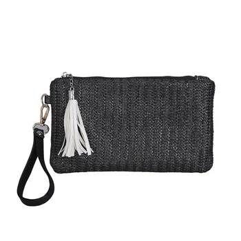 New Summer Bohemian Handbag Hollow Straw Beach Bag Casual Tassel Clutch Bag Black
New Summer Bohemian Handbag Hollow Straw Beach Bag Casual Tassel Clutch Bag Black