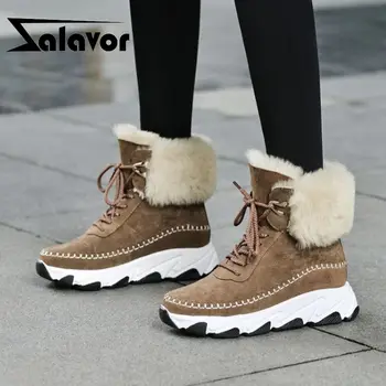 ZALAVOR Winter Plush Snow Boots For Women Genuine Leather Ankle Boots Warm Fur Outdoor Leisure Women Footwear Size 34-39
ZALAVOR Winter Plush Snow Boots For Women Genuine Leather Ankle Boots Warm Fur Outdoor Leisure Women Footwear Size 34-39