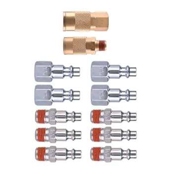 12pcs Connector Coupler Set 1/4inch NPT Male & Female Quick Connection Kit Air Tool & Air Compressors Accessories Parts
12pcs Connector Coupler Set 1/4inch NPT Male & Female Quick Connection Kit Air Tool & Air Compressors Accessories Parts