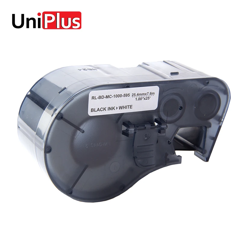 

UniPlus 25.4mm*7.6mm MC-1000-595 Label Tapes for Brady BMP-41BMP-51 BMP-53 Vinyl Black on White Letter Label Printer Sticker